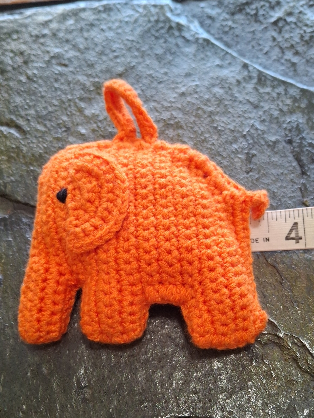 Handmade Crochet Elephant Ornament - Picture 3 of 4